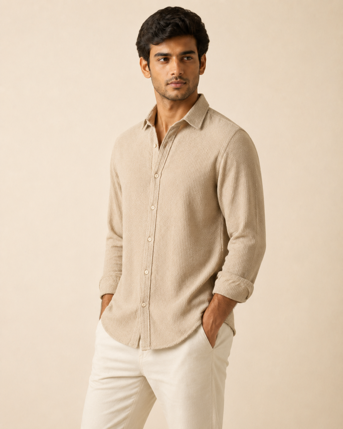 GlobalFits Textured Casual Shirt